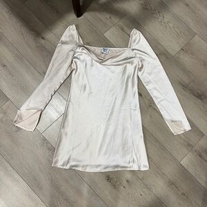 Princess Polly Cream Satin Top